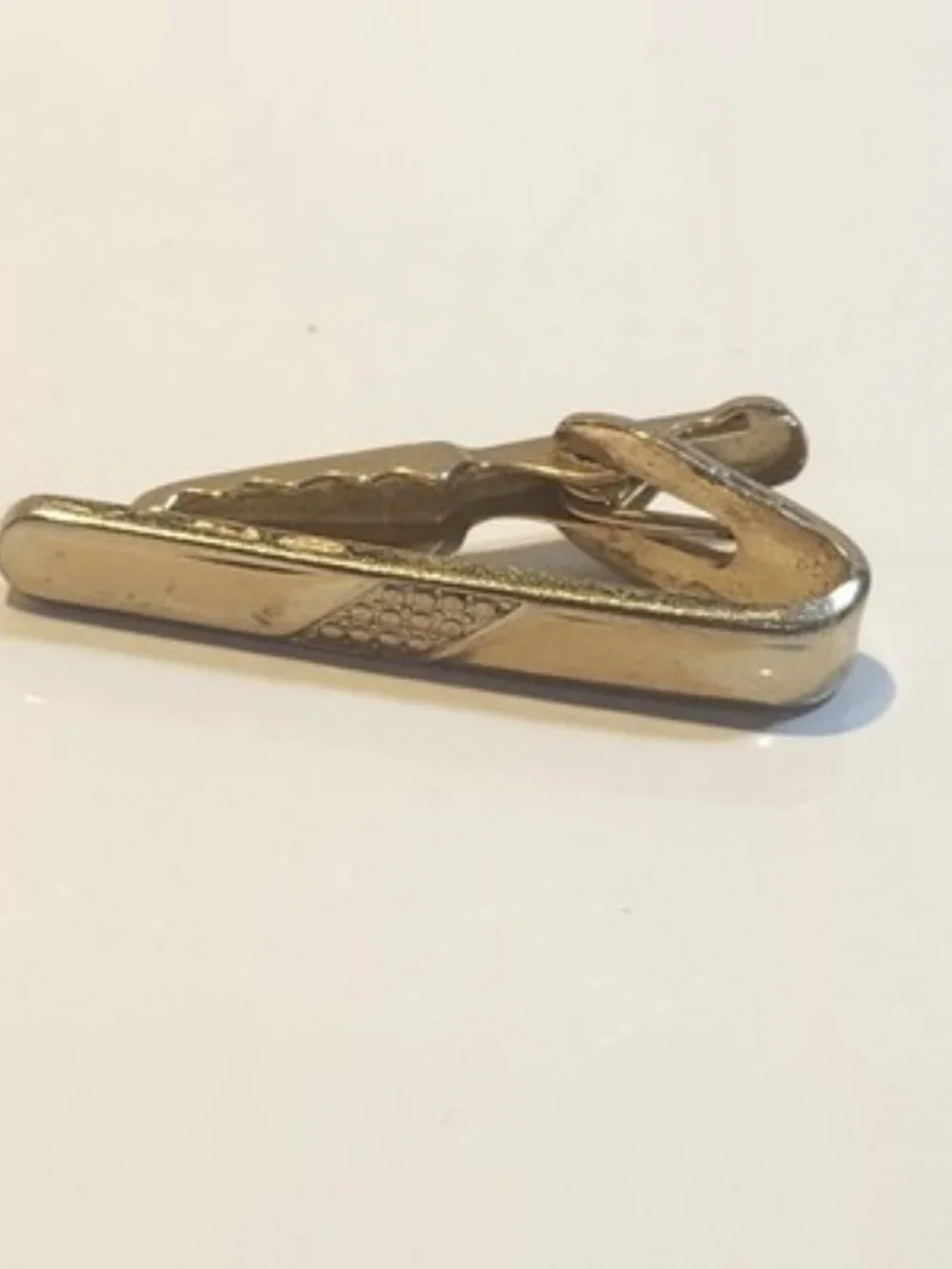Vintage SHIELDS Gold Tone Tie Clip Clasp Bar